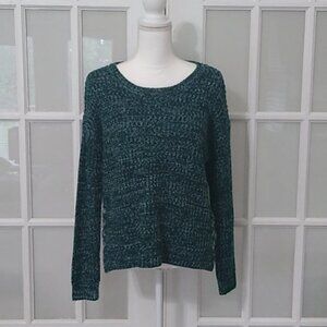 It's Our Time Hunter Green Boxy Crew Neck Sweater